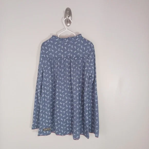 Matilda Jane Floral Lace Blue White Long Sleeve Girl's Blouse Size 10 New - Picture 2 of 6